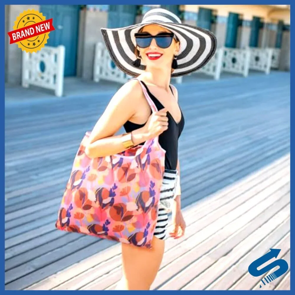 Reusable Grocery Tote Bags Foldable Washable Bulk Pack Storage Pouch
